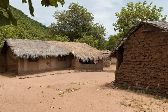 View of the fishing village of Zambo by Lake Malawi, near Monkey bay town. Malawi. Africa.