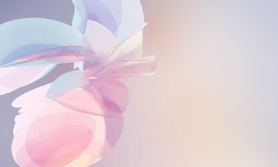 Abstraction 3D background. Soft forms and wave.