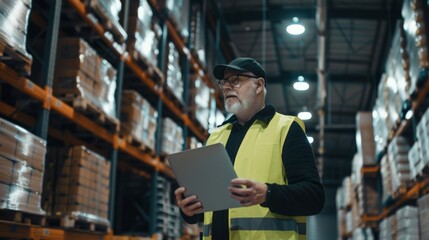 Warehouse Supervisor with Clipboard
