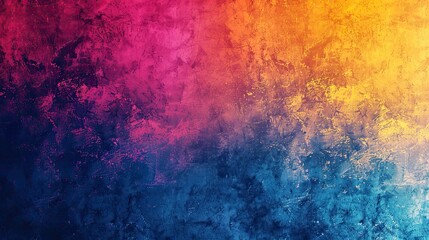 Blue orange yellow pink grainy gradient background abstract poster design noise texture copy space