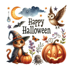 Animals Happy Halloween Sign PNG