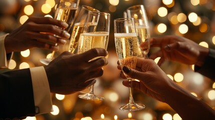 Toasting Glasses at Festive Event