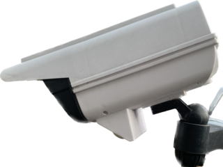 CCTV security camera die cut isolated on white