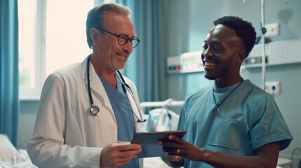 Medical professionals discussing patient care