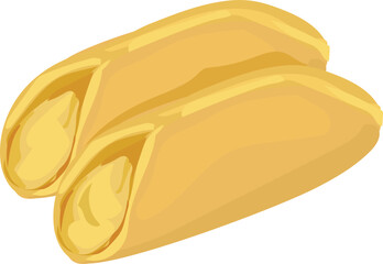 Thai dessert illustration on transparent background.
