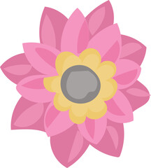 Lotus illustration on transparent background.
