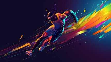 Running sportsman poster.