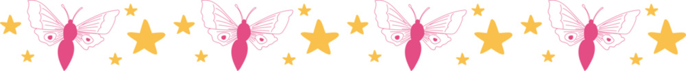 Insect with star line border on transparent background.
