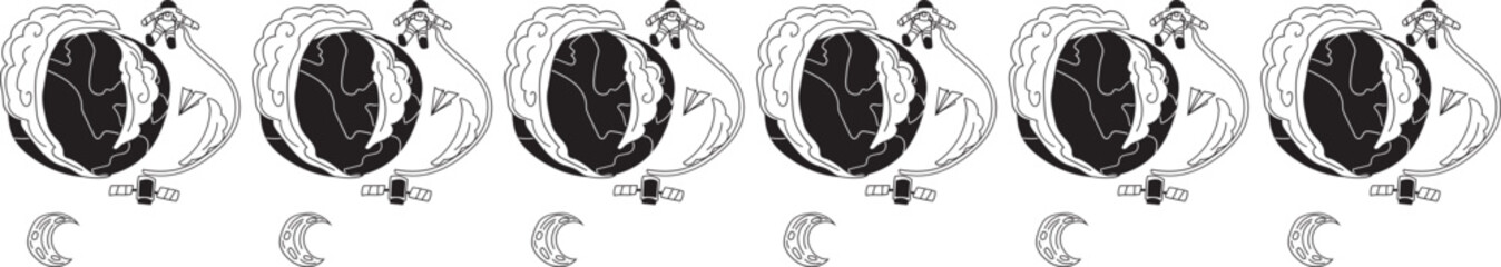 Cosmos line border on transparent background.
