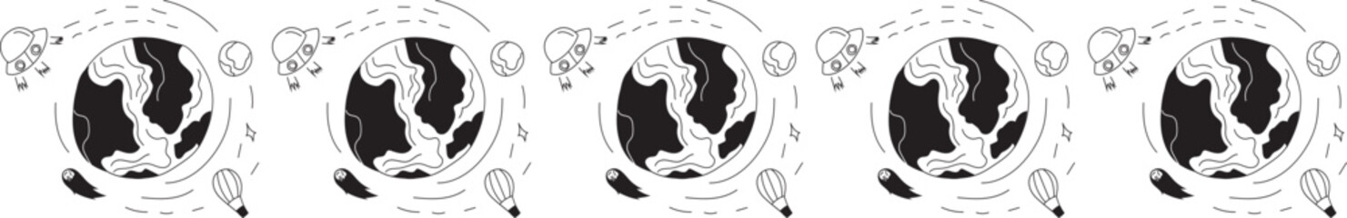 Cosmos line border on transparent background.
