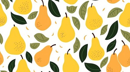 Obraz premium seamless pattern of juicy pears backgrounds illustrations