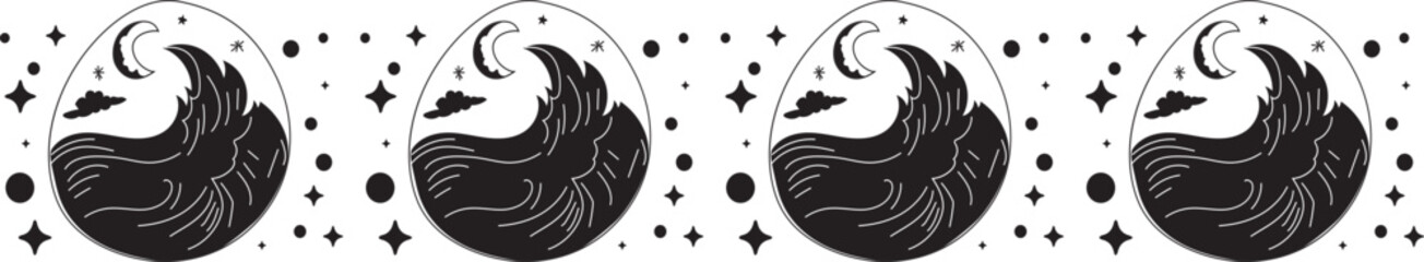 Beautiful globe line border illustration on transparent background.
