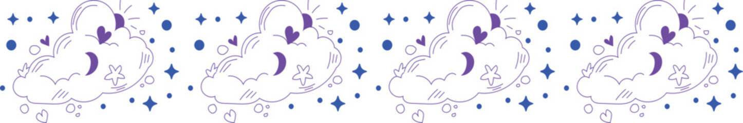 Sky line border on transparent background.
