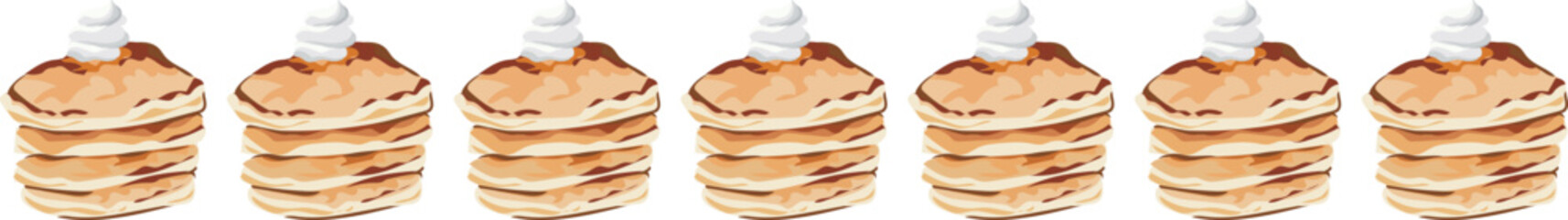 Pancake line border on transparent background.
