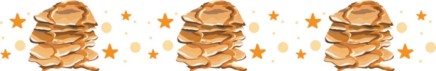 Pancake line border on transparent background.
