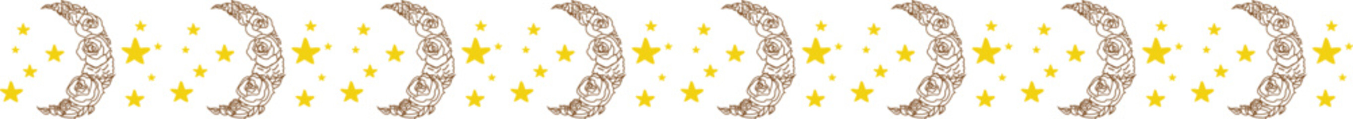 Obraz premium Moon line border illustration on transparent background. 