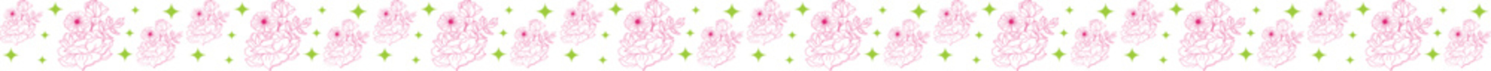 Pink flower line border on transparent background.