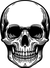 Fototapeta premium Skeleton black outline illustration. Coloring book.
