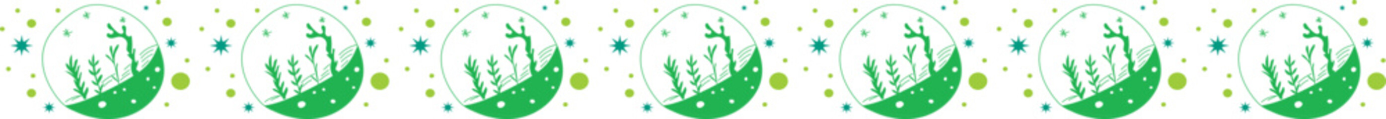 Cute jellyfish line border on transparent background.
