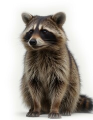 A raccoon on a white background
