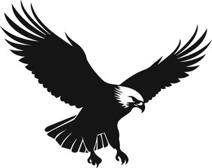 eagle in flight silhouette vector illustration