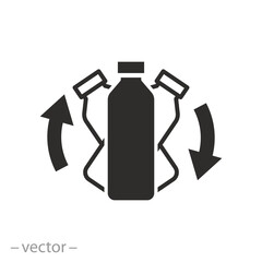 stired shaker icon, shake the bottle well, flat symbol on white background - vector illustration