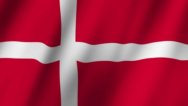 Denmark flag fluttering in the wind
