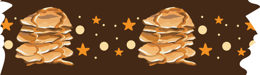 Pancake washi tape on transparent background.
