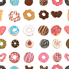 Donuts seamless pattern background.
