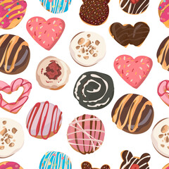 Donuts seamless pattern background.
