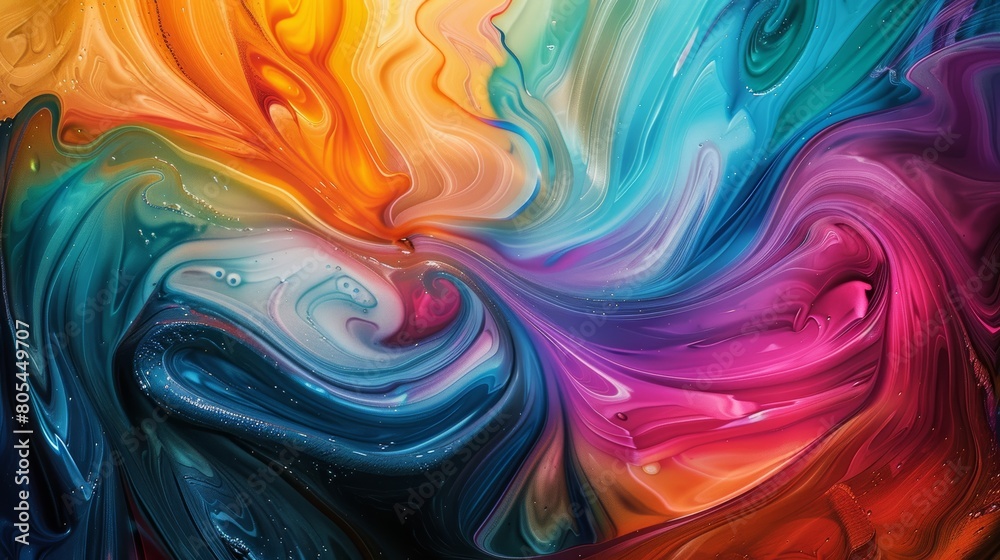Poster A mesmerizing abstract artwork with vibrant colors and swirling patterns.