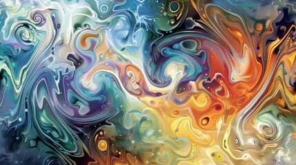 A mesmerizing abstract artwork with vibrant colors and swirling patterns.