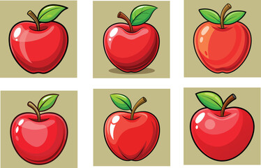 Illustration of a Red apple isolated on white background