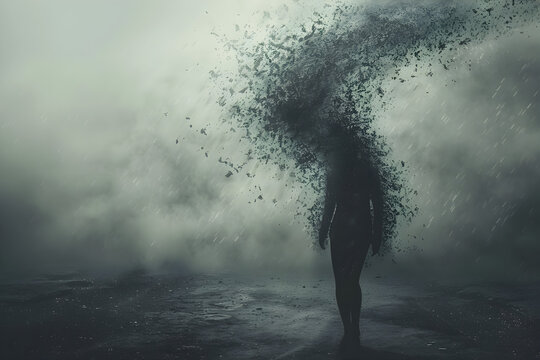 An illustration representing the complex and challenging nature of schizophrenia, a mental illness that affects cognitive and emotional functioning....