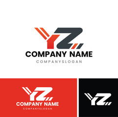 YZ initial logo design 