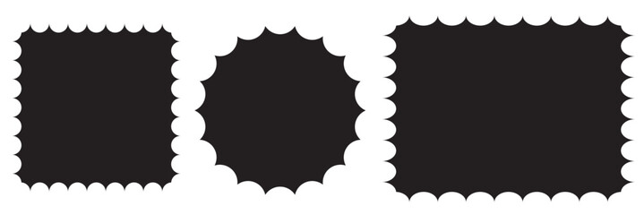 Blank vintage postage stamp on white background. Mockup with perforations for your picture text or design.   Isolated on a white background. Vector illustration. EPS 10