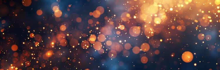 banner abstract background composed of glowing golden lights