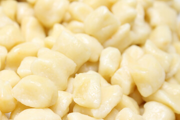 gnocchi background. Italian food. gnocchi cooked without sauce.