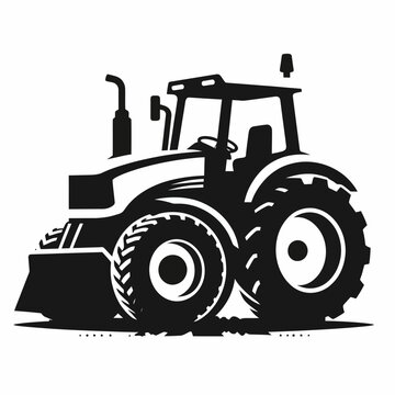 recommend clip art: construction tractor silhouette vector illustration white background