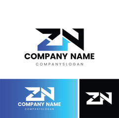 ZN initial logo design 