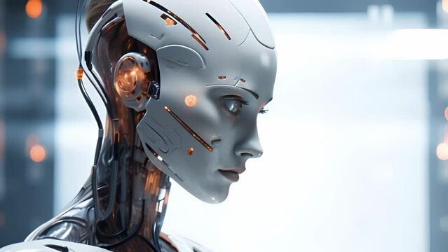 Portrait of a cyborg woman