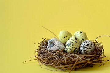 Obraz premium close-up of flour and eggs on wooden countertop. Beautiful simple AI generated image in 4K, unique.