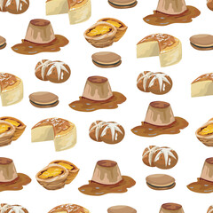 Bakery seamless pattern background.
