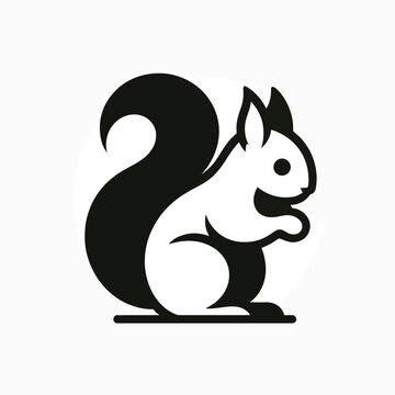 recommend clip art:  Squirrel silhouette vector illustration white background