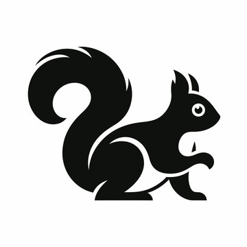 recommend clip art:  Squirrel silhouette vector illustration white background