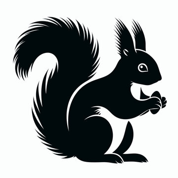 recommend clip art:  Squirrel silhouette vector illustration white background