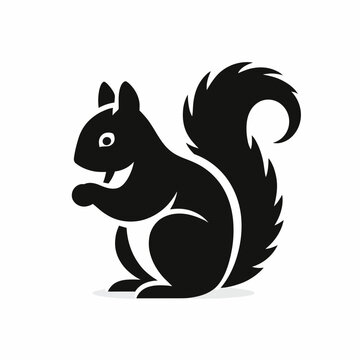 recommend clip art:  Squirrel silhouette vector illustration white background