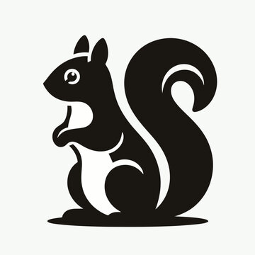 recommend clip art:  Squirrel silhouette vector illustration white background
