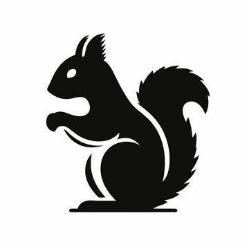 recommend clip art:  Squirrel silhouette vector illustration white background