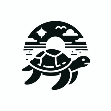  turtle silhouette vector illustration white background